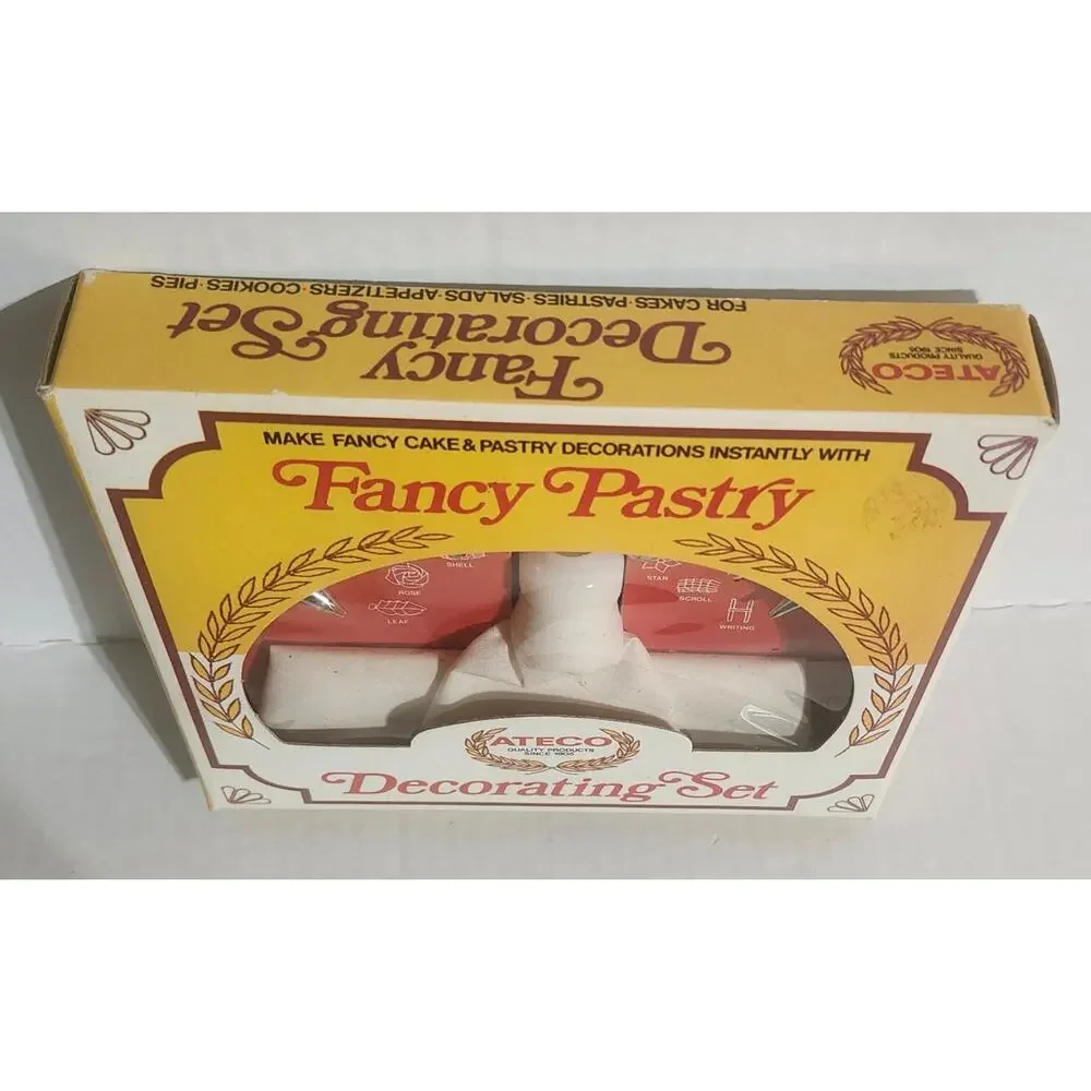 Vintage Ateco Fancy Pastry Cake Decorating Set 334C 6 Tips Made USA